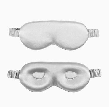 Edle 3D Seiden-Schlafmaske in Silbergrau