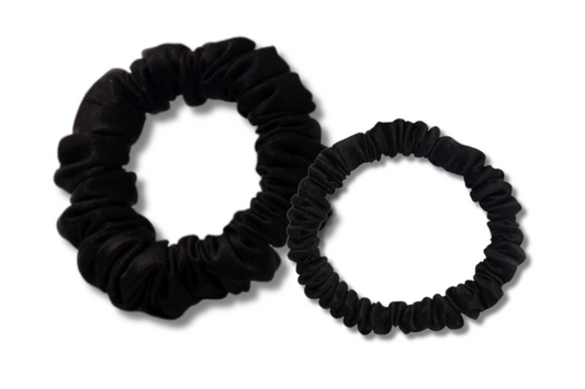Scrunchie Haargummi set in Schwarz